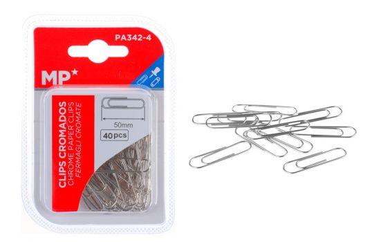 MP μεταλλικοί συνδετήρες PA342-4, 50mm, 40τμχ, ασημί - Office Supplies