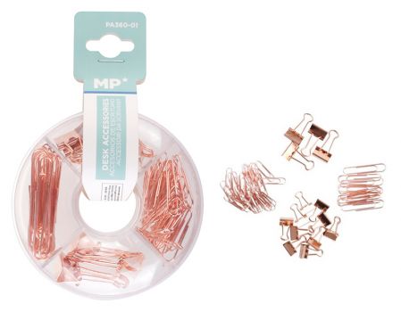 MP σετ γραφείου PA360-01 με συνδετήρες και κλιπ, ροζ χρυσό - Office Supplies