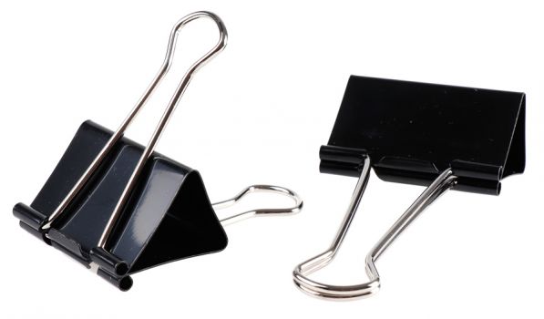 MP μεταλλικό κλιπ συγγράτησης εγγράφων PA383, 32mm, 6τμχ, μαύρα - Office Supplies