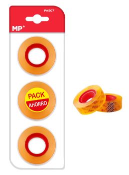 MP κολλητική ταινία Transparent PA507-03, 24mm, 33m, διάφανη, 3τμχ - Office Supplies