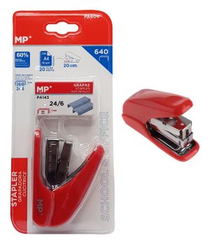 MP συρραπτικό με ανταλλακτικά PA604, 24/6-26/6, 20 φύλλα, κόκκινο - Office Supplies