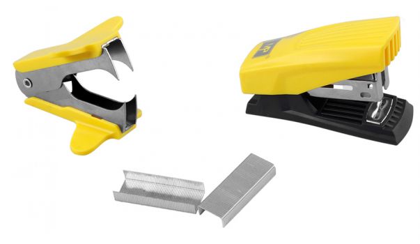 MP mini συρραπτικό/αποσυρραπτικό με ανταλλακτικά PA617, 24/6, κίτρινο - Office Supplies