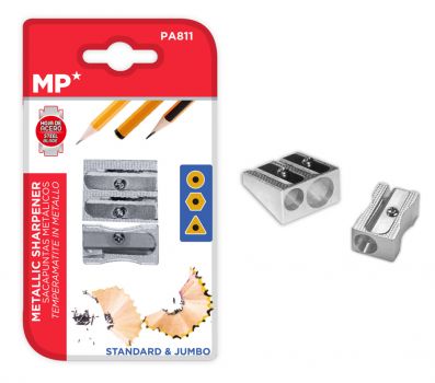 MP σετ μεταλλικές ξύστρες PA811, 25mm, ασημί - Office Supplies