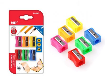 MP σετ πλαστικές ξύστρες PA845, 2.8cm, διάφορα χρώματα, 6τμχ - Office Supplies