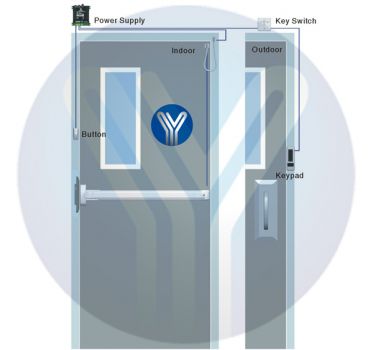 YLI ELECTRONIC χωνευτό μπουτόν PBK-814A με LED, 35 x 90mm, 3Α, ασημί - Security systems