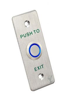 YLI ELECTRONIC χωνευτό μπουτόν PBK-814A με LED, 35 x 90mm, 3Α, ασημί - Security systems