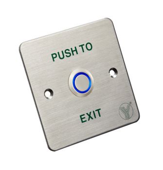 YLI ELECTRONIC χωνευτό μπουτόν PBK-814C με LED, 86 x 86mm, 3Α, ασημί - Security systems