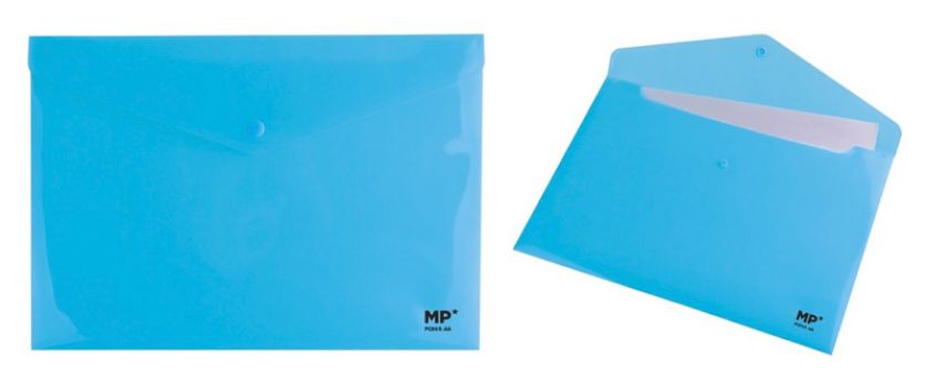 MP πλαστικός φάκελος Α4 με κούμπωμα PC005-AA, 33x23cm, μπλε - Office Supplies
