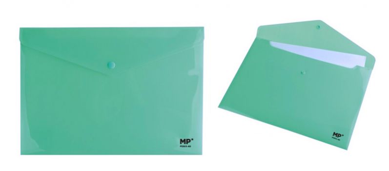 MP πλαστικός φάκελος Α4 με κούμπωμα PC005-AG, 33x23cm, πράσινος - Office Supplies