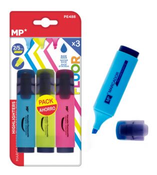 MP μαρκαδόρος υπογράμμισης PE488, πάχος μύτης 2-5mm, 3 χρώματα - Office Supplies