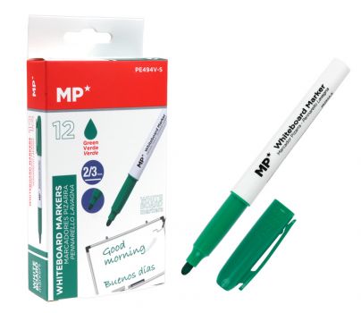 MP Μαρκαδόρος ασπροπίνακα PE494V-S, πάχος μύτης 2-3mm, πράσινος, 12τμχ - Office Supplies