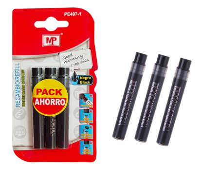 MP ανταλλακτικά μελάνια PE497-1 για μαρκαδόρο PE496, μαύρο, 3τμχ - Office Supplies