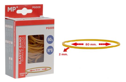 MP λαστιχάκια συσκευασίας PG009 σε κουτί, No8, 2x80mm, 60g - Office Supplies