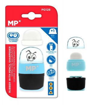 MP γόμα & ξύστρα με κάδο PG128-BL, μπλε - Office Supplies