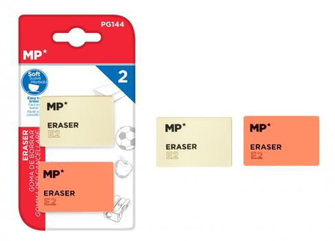 MP γόμα E2 PG144, 47 x 31 x 11mm, σετ 2τμχ, λευκή και κόκκινη - Office Supplies