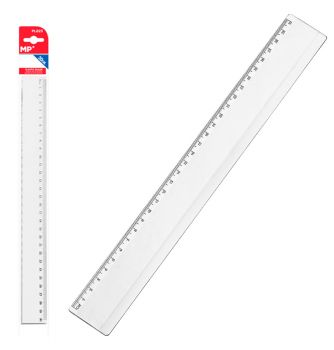 MP πλαστικός χάρακας PL023, 30cm, διάφανος - Office Supplies