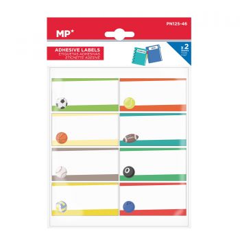 MP αυτοκόλλητες ετικέτες τετραδίων PN125-45, 65x32mm, 8 σχέδια, 16τμχ - Office Supplies