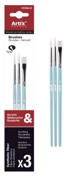 ARTIX PAINTS σετ πινέλων ζωγραφικής PP399-01, μπλε, 3τμχ - Office Supplies