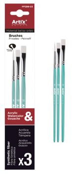ARTIX PAINTS σετ πινέλων ζωγραφικής PP399-03, πράσινο, 3τμχ - Office Supplies