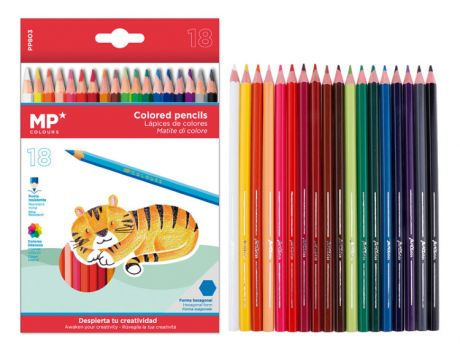 MP χρωματιστές ξυλομπογιές PP803, 18τμχ - Office Supplies