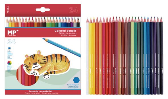 MP χρωματιστές ξυλομπογιές PP804, 24τμχ - Office Supplies