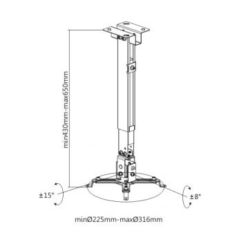 BRATECK universal βάση PRB-2G για projectors οροφής και τοίχου - Image - Audio