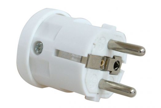 POWERTECH Φις ρεύματος Schuko PT-172, αρσενικό, λευκό - Headlamps - Surges - Reels