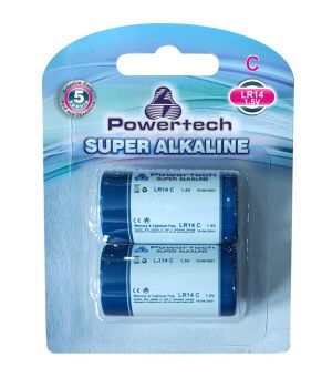 POWERTECH SUPER Αλκαλική μπαταρία LR14, 1.5V, 2τμχ - Alkaline / Rechargeable batteries