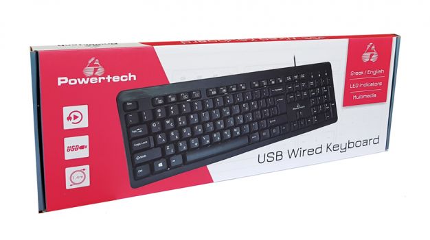 POWERTECH Πληκτρολόγιο PT-677, multimedia, ενσύρματο, μαύρο - Περιφερειακά PC