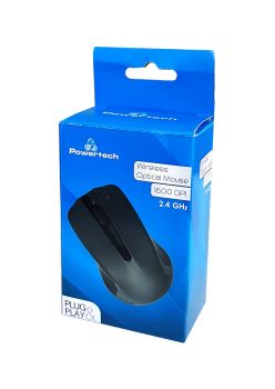 POWERTECH Ασύρματο ποντίκι, Οπτικό, 1600DPI, μαύρο - Περιφερειακά PC