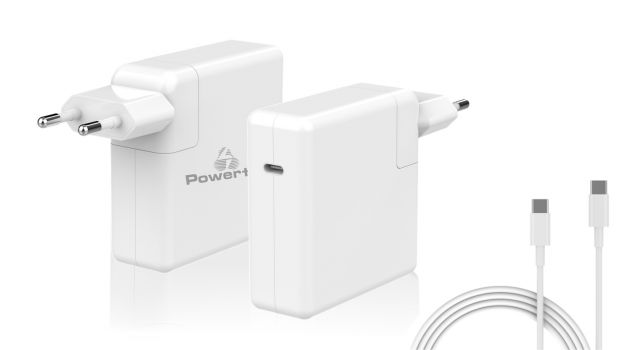 POWERTECH Φορτιστής laptop PT-704 για Apple, USB Type-C PD, 61W, λευκό - Laptop chargers