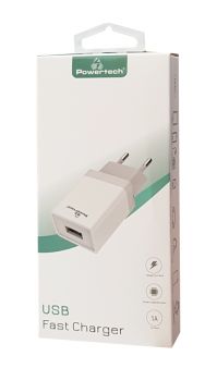POWERTECH Φορτιστής τοίχου PT-759, 1x USB, 1A, λευκός - Mobile chargers