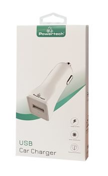 POWERTECH Φορτιστής Αυτοκινήτου PT-762, 1x USB, 1A, λευκός - Mobile chargers