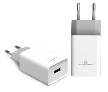 POWERTECH Φορτιστής τοίχου PT-780, 1x USB, 20W, 4A, QC 3.0, λευκός - Mobile chargers