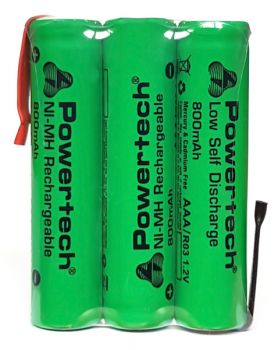POWERTECH επαναφορτιζόμενη μπαταρία PT-790 800mAh, AAΑ HR03, 3τμχ - Alkaline / Rechargeable batteries