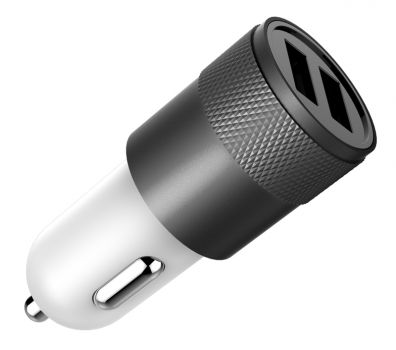 POWERTECH φορτιστής αυτοκινήτου PT-798, 2x USB, 2.1A, γκρι - Mobile chargers