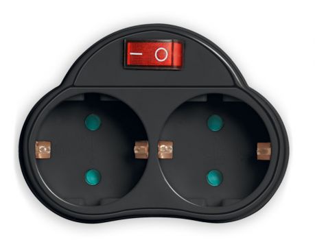 POWERTECH αντάπτορας ρεύματος PT-815, 2x schuko, 250V 16A, μαύρος - Headlamps - Surges - Reels