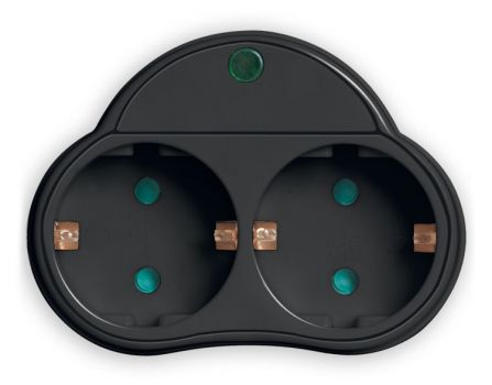 POWERTECH αντάπτορας ρεύματος PT-819, 2x schuko, 250V 16A, μαύρος - Headlamps - Surges - Reels