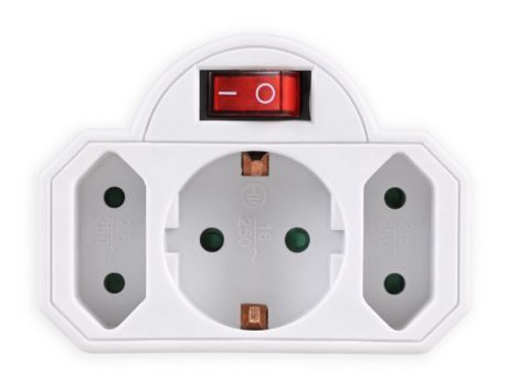 POWERTECH αντάπτορας ρεύματος PT-826, 1x schuko, 2x euro, 16A, λευκός - Headlamps - Surges - Reels