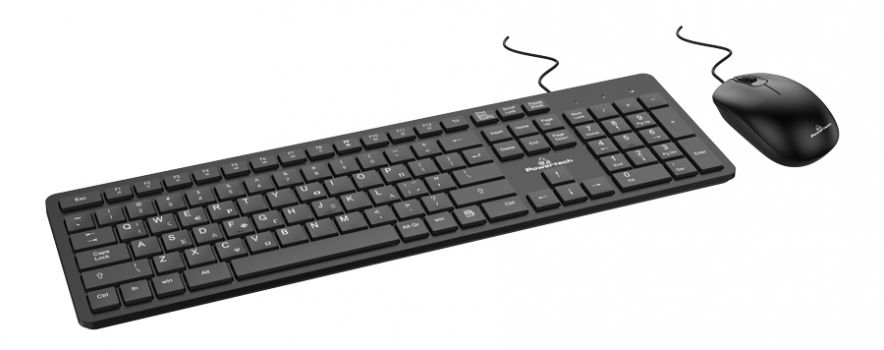 POWERTECH set ποντίκι & πληκτρολόγιο PT-838, ενσύρματο, 1000dpi, μαύρο - Περιφερειακά PC