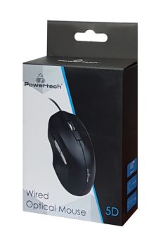 POWERTECH ενσύρματο ποντίκι PT-851, 1600DPI, USB, μαύρο - Περιφερειακά PC
