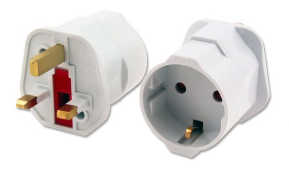 POWERTECH αντάπτορας ρεύματος PT-860 από UK σε German type, 13A, 10τμχ - Headlamps - Surges - Reels