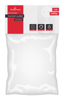 POWERTECH φις ρεύματος PT-887, 1x schuko, 16A, λευκό - Headlamps - Surges - Reels