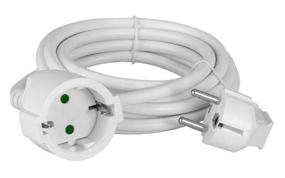 POWERTECH μπαλαντέζα ρεύματος PT-890, 1x schuko, 16A, 7m, λευκή - Headlamps - Surges - Reels