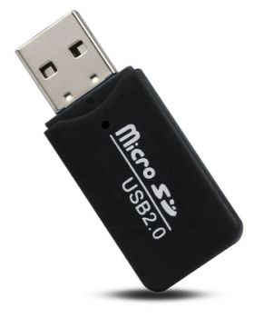 POWERTECH mini card reader PT-893, Micro SD card, μαύρος - Περιφερειακά PC