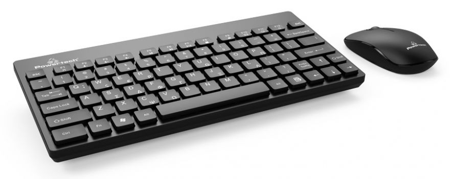 POWERTECH set ποντίκι & πληκτρολόγιο PT-913, ασύρματο, 1500dpi, μαύρο - Περιφερειακά PC