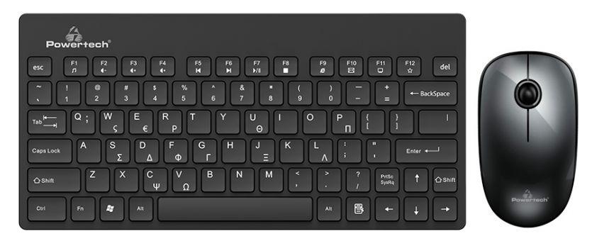 POWERTECH set ποντίκι & πληκτρολόγιο PT-913, ασύρματο, 1500dpi, μαύρο - Περιφερειακά PC