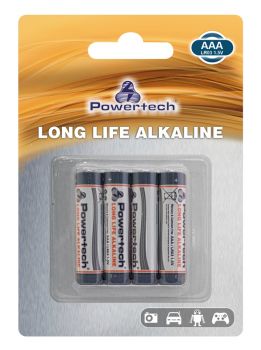 POWERTECH Long Life Αλκαλικές μπαταρίες PT-942, AAA LR03 1.5V, 4τμχ - Alkaline / Rechargeable batteries
