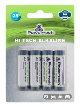 POWERTECH Hi-Tech Αλκαλικές μπαταρίες PT-945, AA LR6 1.5V, 4τμχ - Alkaline / Rechargeable batteries
