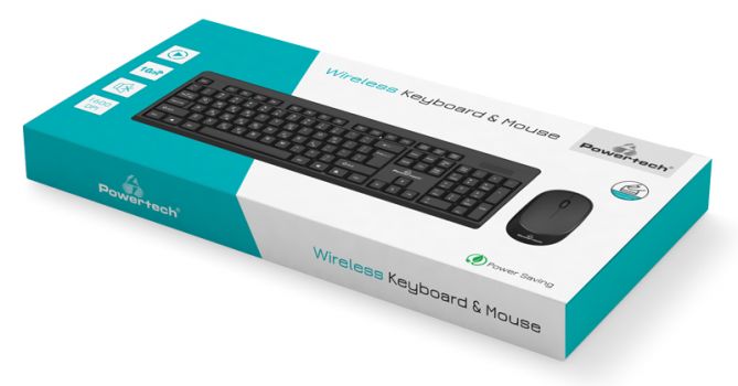 POWERTECH set ποντίκι & πληκτρολόγιο PT-957, ασύρματο, 1600dpi, μαύρο - Περιφερειακά PC